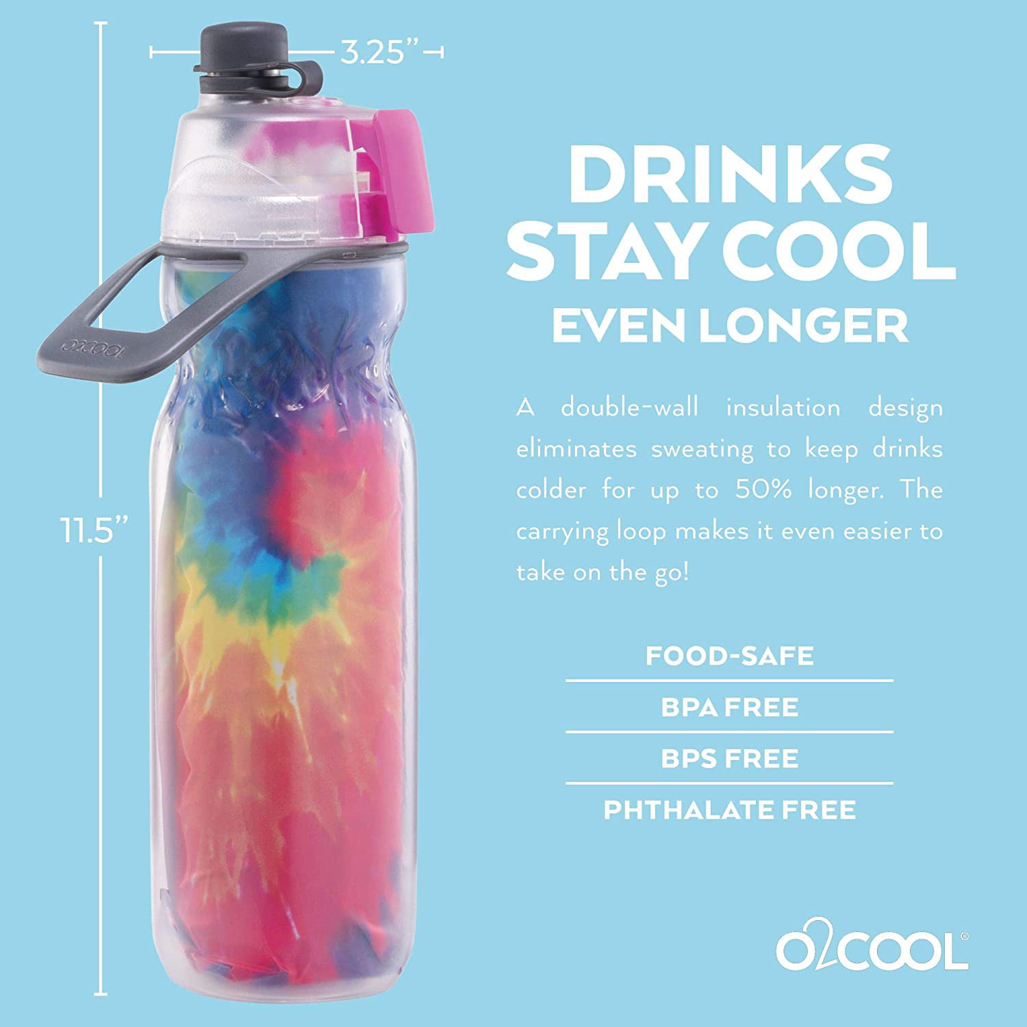 O2COOL Mist 'N Sip Misting Water Bottle 2-in-1 Mist And Sip Function With  No Leak Pull Top Spout Spo…See more O2COOL Mist 'N Sip Misting Water Bottle