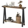 thumbnail image 1 of BeesClover Table Console Mince Style Ferme – Table Étroite à 2 Niveaux pour Sofa avec Tablette de Rangement, Cadre en Métal en Forme de V, Table d'Appoint Élégante pour Entrée pour Salon, Couloir Ou Vestibule, 1 of 7