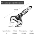 thumbnail image 2 of Clé Réglable -V Acier Atelier Mécanique Outils de Réparation Main Clé Voiture Vélo Grande Ouverture Clé 6 Pouces, 2 of 7