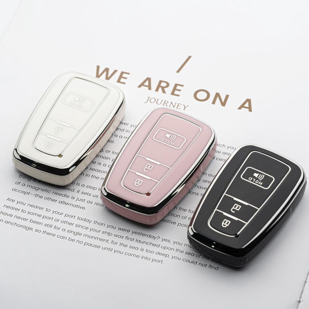 Silicone Key Fob Cover with Anti-Scratch Easy-Grip Protection for Toyota RAV4 2016-2024 Camry Prius Prado Remote