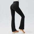 thumbnail image 3 of Girls' Cross High-Waisted Flare Leggings Stretch Bell-Bottom Pants for Dance Yoga Black S, 3 of 4