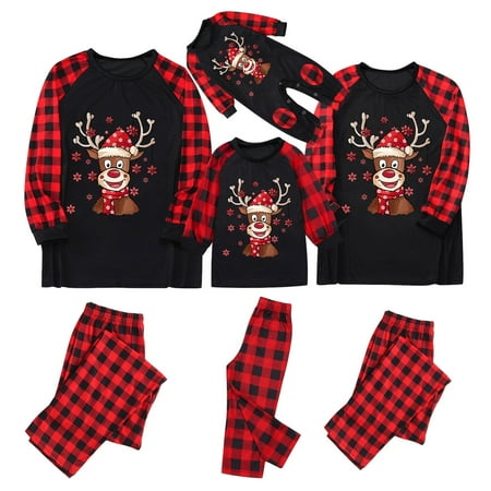 

Family Matching Christmas Pajamas Set Holiday Elk Sleepwear Xmas PJS Set for Couples and Kids