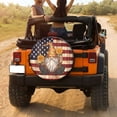 thumbnail image 3 of KAKALAD American Flag Brown Sunflower Gnome 01 Spare Tire Cover Universal Vehicle Accessories Buckle Car Tools 17”in, 3 of 6