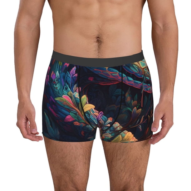 Balery Colorful Patterned Snake Calzoncillos bóxer para hombre, ropa interior de algodón suave y transpirable con cinturilla de nailon-Medium
