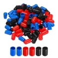thumbnail image 1 of Unique Bargains 180pcs Rubber End Caps 9.5mm(3/8') ID Vinyl PVC Round Tube Bolt Cap Cover Screw Thread Protector, Black Red Blue, 1 of 5