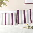 thumbnail image 7 of PiccoCasa 18"x18" Decorative Throw Pillow Cover Striped Cushion Case, Purple and White, 7 of 7