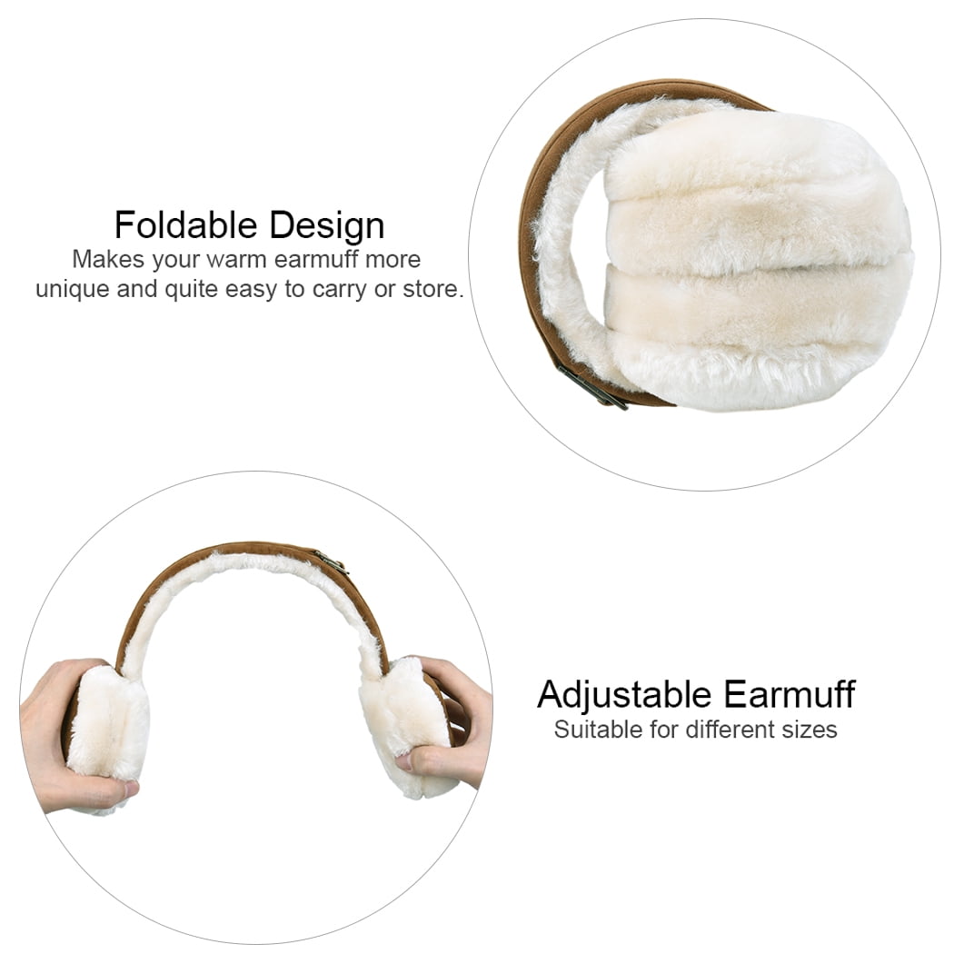 Guitar Pink Yellow Music Instrument Pattern Winter Earmuffs Ear Warmers Faux Fur Foldable Plush Outdoor Gift