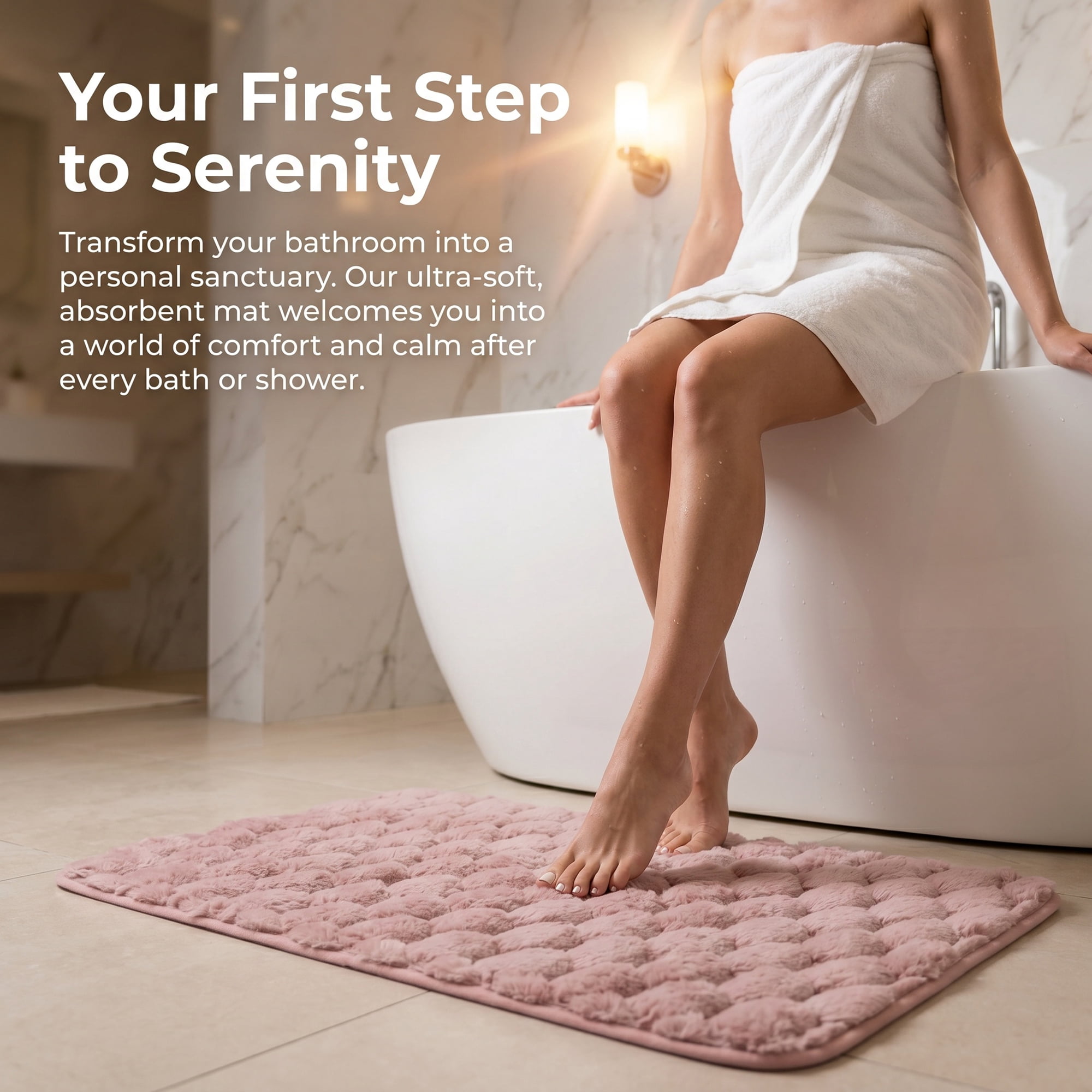Unique Bargains Luxury Ultra Soft Absorbent Microfiber Bath Mat Non Slip Pink 24" x 16"