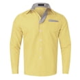 thumbnail image 1 of Men's Fashion Casual Long Sleeve Shirt - Solid Color Collar Button Design, Cotton Linen Blend for Work/Leisure, 1 of 3