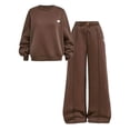 thumbnail image 3 of Kogui Big Girls Outfits Brown Print Long Sleeve Sweatshirt Pants 2pc Soft Breathable Outfit Clothing Set Fall Winter Spring Size 13-14, 3 of 8