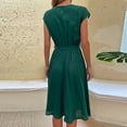 thumbnail image 6 of Summer and Spring Dresses for Women 2024 Plus Size Summer Casual Midi Dresses For Women 2023 Women'S Casual Sexy Trends Summer Short Sleeve Round Neck Solid Color Pleated Dress, 6 of 9