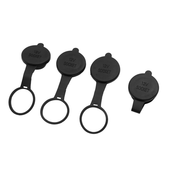 Unique Bargains 4pcs Black Waterproof Motorcycle Car  Lighter Socket Cover Cap Lid 12V