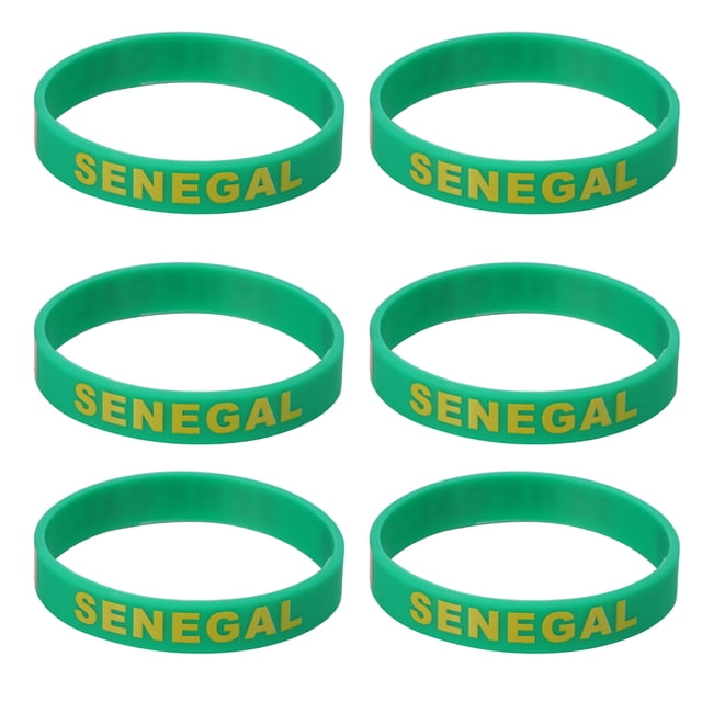 6 pulseras deportivas de silicona de estilo rural (Senegal)