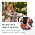 thumbnail image 4 of Round Outdoor Tablecloth with Umbrella Hole and Zipper, Kitchen Chef Tablecloth with Elastic Waterproof, Vintage Rustic Cheese Wine Coking Checked Patio Table Covers for 36" - 44" Picnic Pool Tables, 4 of 9