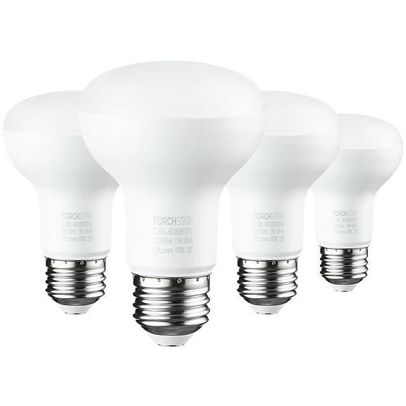 4 Pack BR20 LED Bulbs, Indoor Flood Light R20, Dimmable, 7.5W (50W Eqv), E26 Medium Base, 4000K Cool White