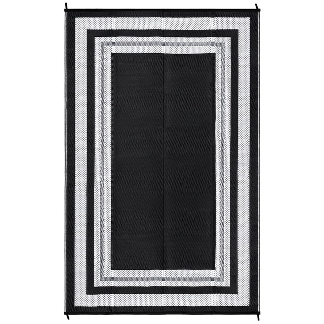 Reversible Waterproof Outdoor Rug, Plastic Straw Patio Mat Lightweight Portable Large Area Carpet, Modern Geometric Design, Multiple Sizes and Colors