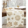 thumbnail image 2 of Fennco Styles Foil Print Snowflake Holiday Table Runner 16" W x 72" L - Gold Metallic Woven Table Cover for Home, Dining Room, Banquets and Christmas Décor, 2 of 3