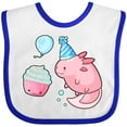 thumbnail image 3 of Inktastic Cute Axolotl Birthday with Cupcake Boys or Girls Baby Bib, 3 of 4