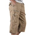 thumbnail image 2 of Mens 3/4 Long Length Elasticated Shorts Waist Cargo Combat Three Quarter Pants, 2 of 4