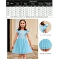 thumbnail image 6 of Oudiya Toddler Girls Tutu Blue Dress Fluffy Ruffle Sleeve Dresses Summer Casual Tulle Party Sundress for Kids 2T-3T, 6 of 7