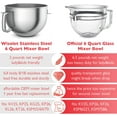 thumbnail image 6 of Stainless Steel Bowl for KitchenAid 4.5-6QT Stand Mixer Bowl with Handle Fits K45SS,KV25, KP25, 6 of 7