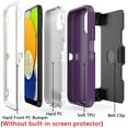 thumbnail image 6 of NIFFPD Samsung Galaxy A03 Case with Screen Protector Full-Body Shockproof Phone Case for Galaxy A03 with Belt-Clip Holster Purple&White, 6 of 7