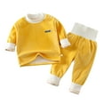 thumbnail image 2 of ATOGUTA Kid Boys Girls Thermal Underwear Set Fleece Lined Long Winter Johns Base Layer Thermal Top and Bottom, 4M-4T, 2 of 3