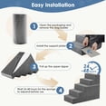 thumbnail image 6 of Dog Stairs For Small And Medium Dogs  5-step Pet Steps With High-density Foam Indoor Non-slip Ramp Puppy Older Cats Bed Couch Sofa Grey, 6 of 7