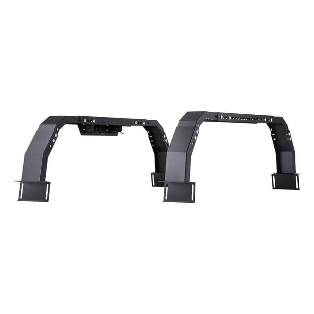 KFFKFF Overland Truck Bed Rack, 14.4-17.3 in Height, Adjustable Bed Cargo Rack with Security LED Light, Compatible with Ram 1500/Tundra/Silverado 1500/F150/Gladiator JT