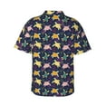 thumbnail image 3 of Uemuo Turtle Printed Regular Fit Short Sleeve Casual Hawaiian Shirt for Men,Aloha shirt,Tropical shirt,Floral print shirt,Vacation Beach shirt-3X-Large, 3 of 9