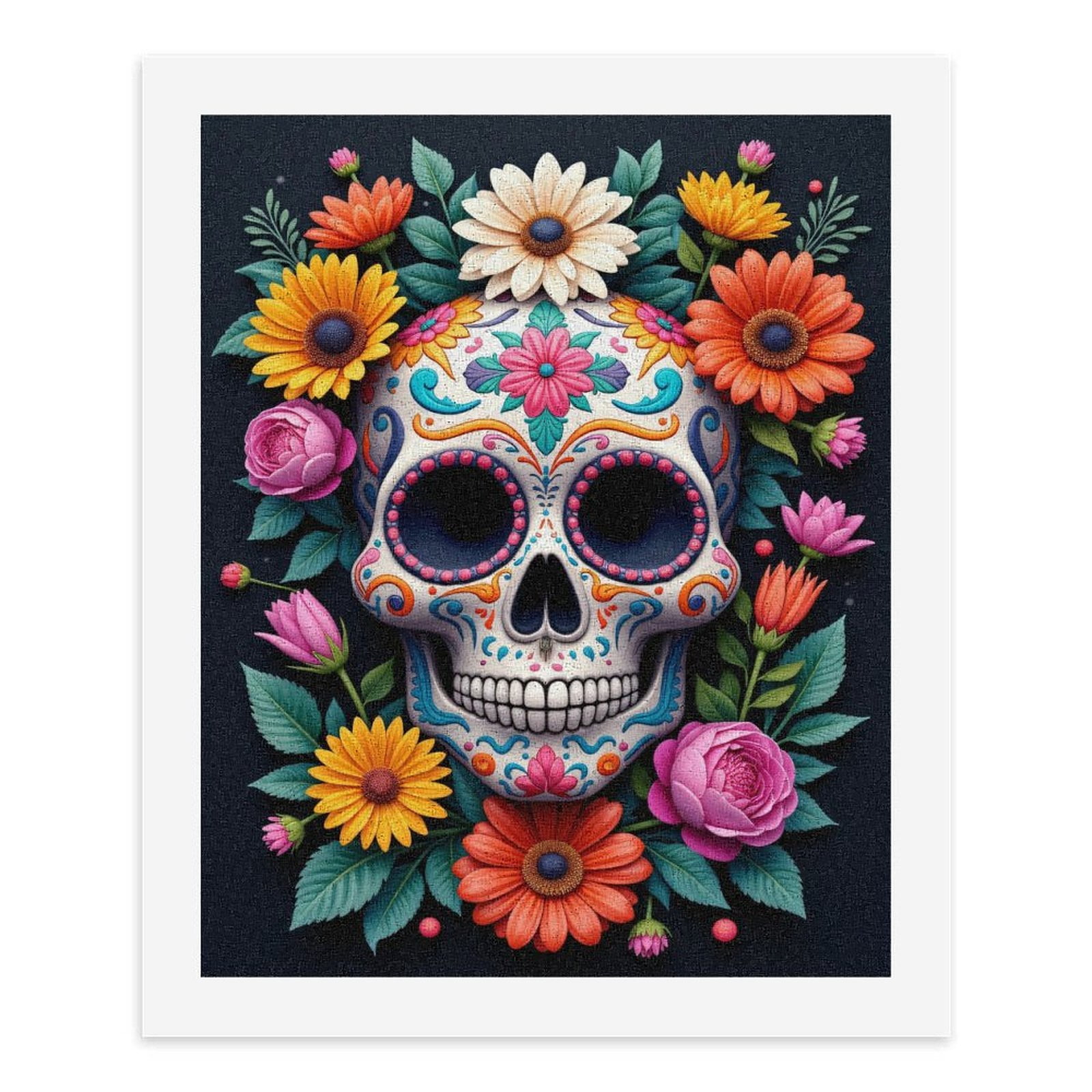 Paint by Numbers Kit for Adults, Colorful Floral Skull Design Paint by Numbers, Easy Paint by Numbers Kit for Adults Beginner, DIY Adult Paint by Number Kits on Canvas, 12x16in Home Decor