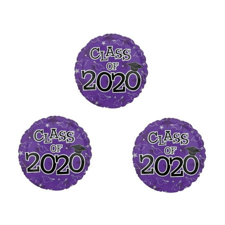 Graduation Class of 2020 set of 3 PURPLE Party Balloons Decoration Supplies