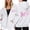 White, variant on Women's Cancer Awareness Zip Up Hoodie Pullover Long Sleeve Casual Sweatshirt with Front Pocket and Drawstring for Everyday Wear Comfort