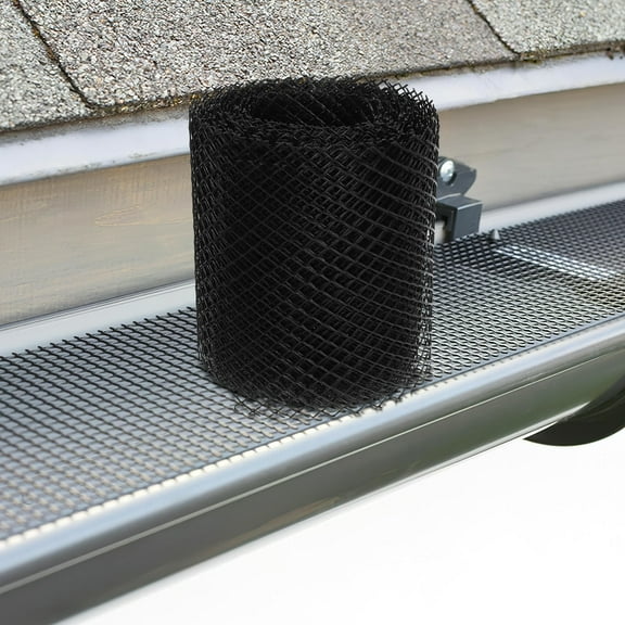 FOMIYES Black Mesh Gutter Guard 1 Cover Gutters and Rainwater Systems 236x6 Inches