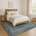 thumbnail image 7 of Addison Rugs Mayfield Premium Machine Washable Transitional Geometric Teal Rectangle Rug, 8' x 10', 7 of 7