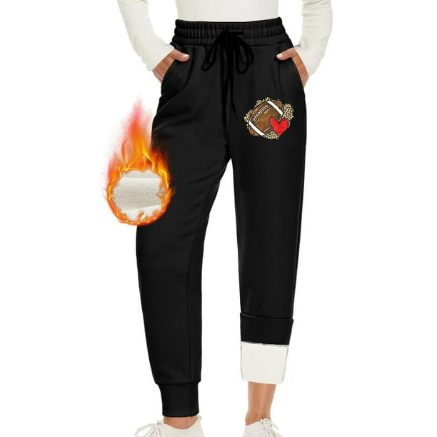 Gibobby pantalones de vestir Pantalones De Chándal Para Mujer Con 2 Bolsillos Cordón Forro Polar De Invierno Cintura Alta Leggings Largos Deportivos Pantalones De Entrenamiento(Negro, XL)