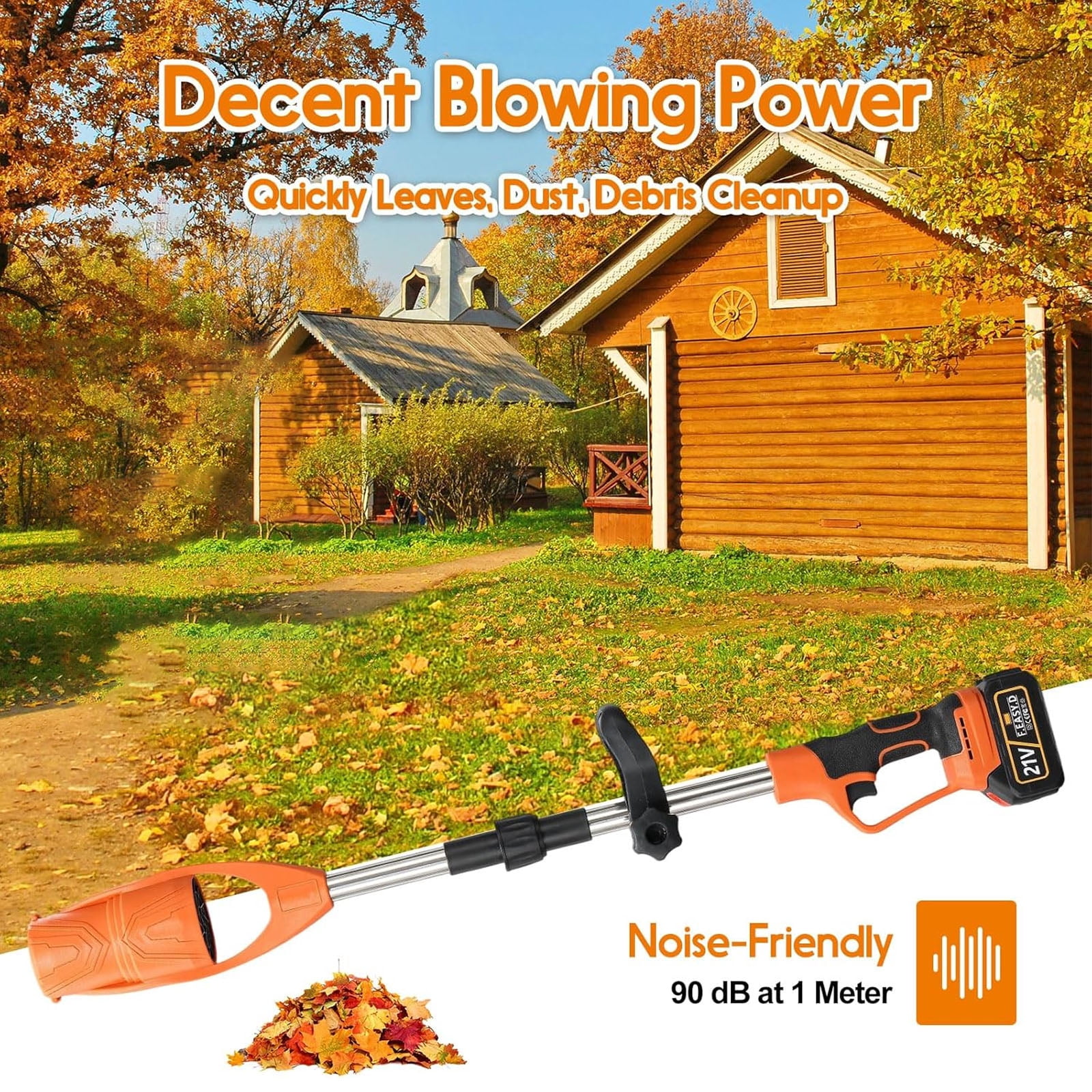 Cordless Leaf Blower, Electric Leaf Blowers Battery Powered with Foldable Rotating Design, Handheld Lightweight Gutter Cleaning Tools for Garden House Lawn Care Patio Cleaning