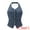 Gray Blue, variant on Women's Halter Neck Button Down Backless Jean Waistcoat XS Dark Blue
