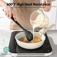 thumbnail image 3 of 600°F Heat Resistant Silicone Spoons: U-Taste 13.3in Solid & Slotted Kitchen Cooking Spoon, Nonstick Long Rubber Utensil, Sturdy for Mixing, Serving, Stirring, Frying, Draining (Black, 2PCS), 3 of 9
