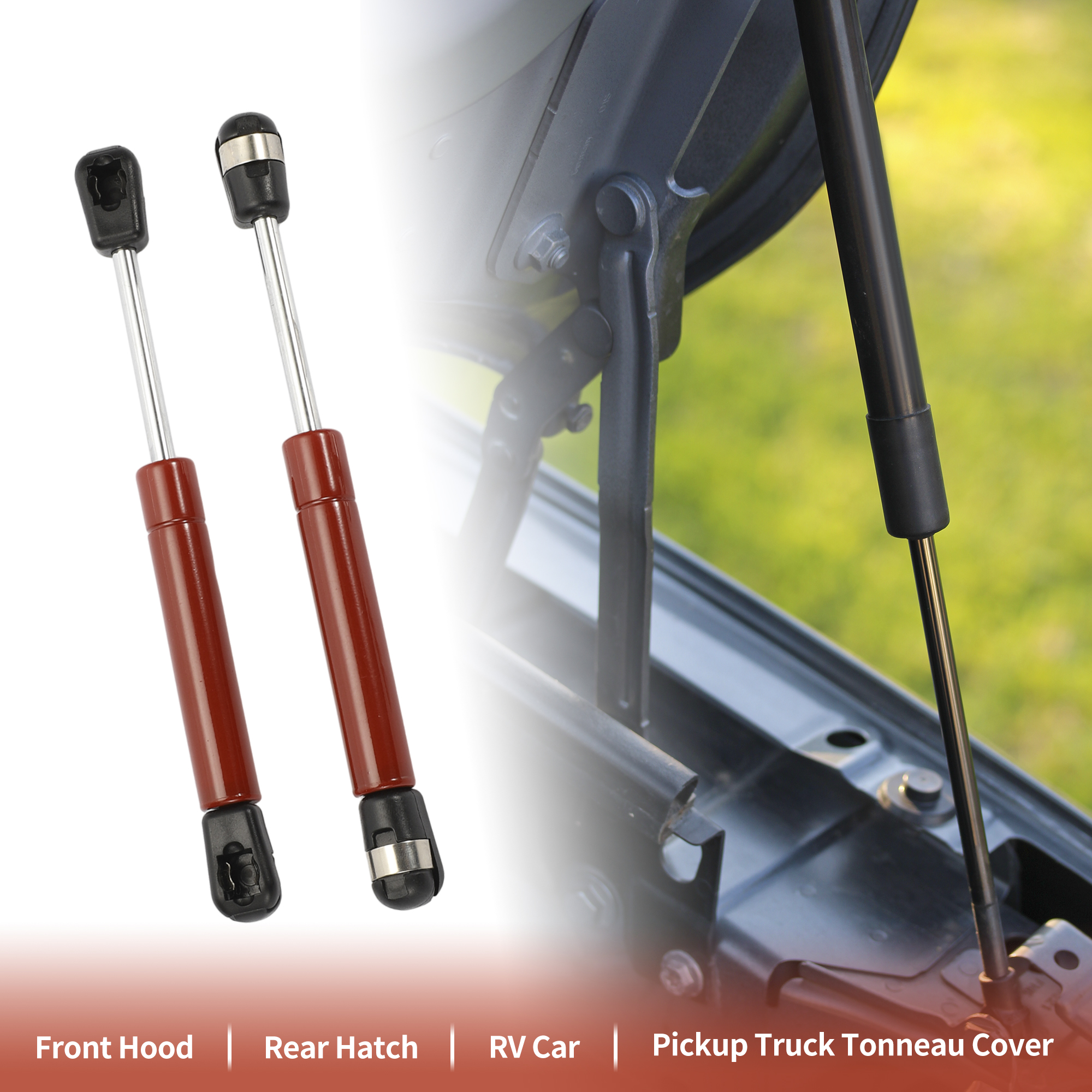Unique Bargains 2 Pcs Lift Support Gas Strut for Car SUV RV Truck 5.25inch/135mm 35lb/160N