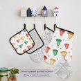 thumbnail image 5 of Christmas Bells Stars Cartoon Apron Set with Oven Mitts Pot Holders Set of 5 Kitchen Stuff Accessories, 5 of 6
