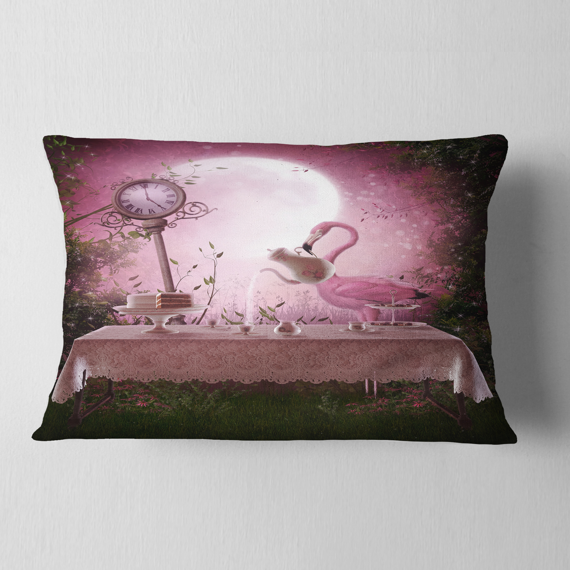 Designart 12" x 20" Multi-color Landscape Polyester Throw Pillow