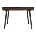 thumbnail image 6 of Small Desk, Office Desk with Center Drawer and Rubberwood Leg, Mid Century Style Writing Desk for Home Office Computer Small Spaces, Gray, 6 of 9