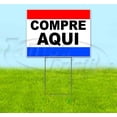 thumbnail image 1 of Compre Aqui (18" x 24") Yard Sign, Includes Metal Step Stake, 1 of 6