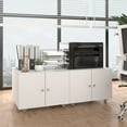 thumbnail image 6 of Metal Lateral Filing Cabinet, Printer Stand with Storage, Under Desk Filing Cabinet with Paper Storage Shelf, File Cabinet with Lock, Printer Holder with Wheels for Home Office, 6 of 9