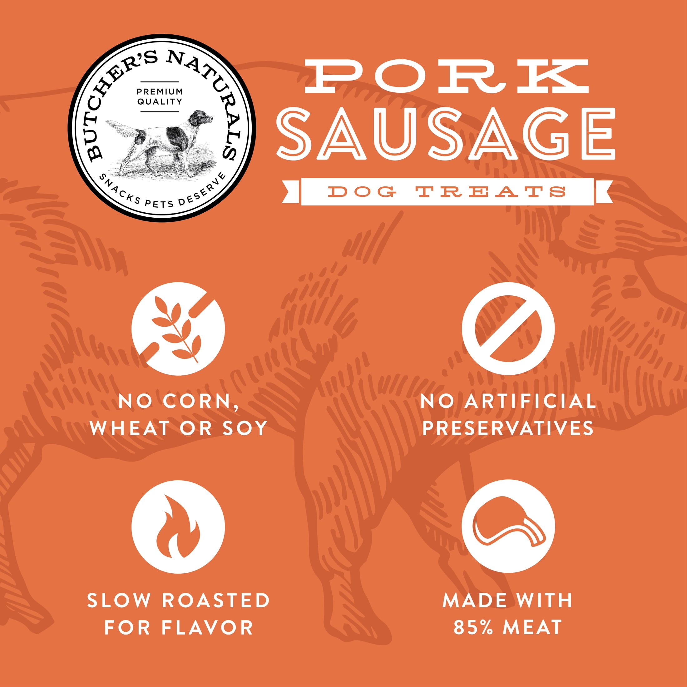 Butcher’s Naturals, Dry Pork Sausage Training Treats for Dogs, 10 oz