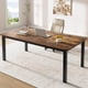thumbnail image 1 of Yeshouse Mesa de comedor industrial de 198 cm para 6-8 personas, tablero extra ancho, borde biselado moderno, patas de metal negro mate, tablero de MDF de alta densidad, fácil montaje, 1 of 8
