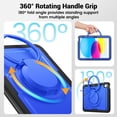 thumbnail image 5 of FJLBDE Case for iPad (A16) 11th Gen 2025/ iPad 10th Gen 10.9 Inch 2022 with 360 Rotating Stand, Shoulder Strap, Heavy Duty Shockproof Cover, Deep Blue, 5 of 7