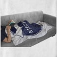 thumbnail image 6 of Michigan Soft Flannel Fleece Blanket, Grunge Rubber Stamp with the Name and Map of Michigan Illustration USA Print, Cozy Plush for Indoor and Outdoor Use, 50" x 70", Dark Blue White, by Ambesonne, 6 of 6
