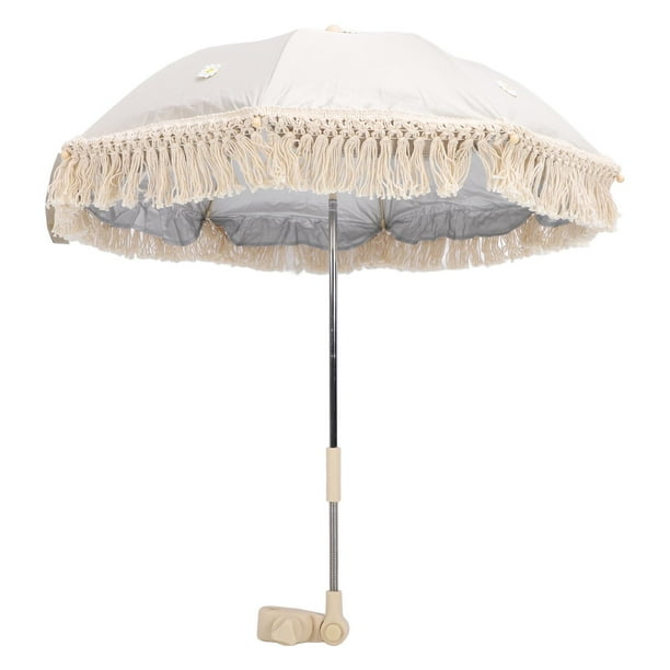 Sombrilla Para Exteriores Con Borlas Para Bebé, Sombrilla Con Flecos De Tela Oxford Con Protección Solar Para Cochecito De Bebé, Uso En Playa Y Jardín
